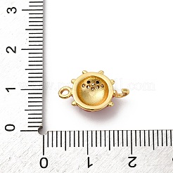 Brass Micro Pave Clear Cubic Zirconia Connector Charms&nbsp;KK-I276-12G-02