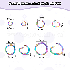 160Pcs 4 Style 304 Stainless Steel Open Jump Rings for Chainmaille Weaves&nbsp;STAS-UN0044-89