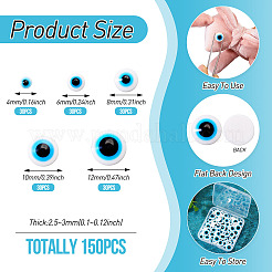 150Pcs 5 Styles Half Round Resin Craft Doll Eyes Cabochons&nbsp;FIND-TA0005-86