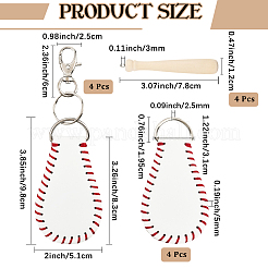 Baseball Theme DIY Luggage Tag Making Kits&nbsp;DIY-CL0002-24A