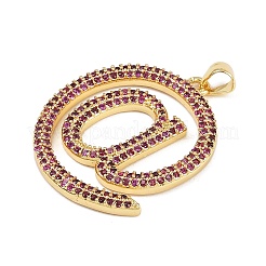 Brass Micro Pave Cubic Zirconia Pendants&nbsp;KK-S526-13G