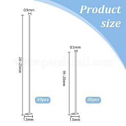 60Pcs 2 Styles 925 Sterling Silver Flat Head Pins&nbsp;STER-PH0001-88