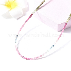 Natural Multicolor Tourmaline Faceted Rondelle Beaded Necklaces&nbsp;NJEW-Z066-01P