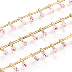 Brass Handmade Beaded Chain&nbsp;CHC-G011-07G-06