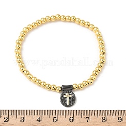 Brass Oval Charms Bracelets&nbsp;BJEW-B148-03B-04