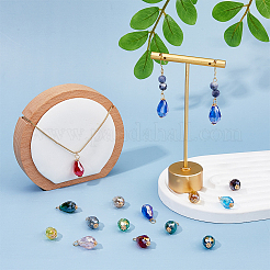 90Pcs 18 Colors Electroplate Glass Pendants&nbsp;PALLOY-AB00137