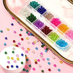 540Pcs 12 Colors Spray Painted Crackle Glass Beads Strands&nbsp;CCG-YW0001-08