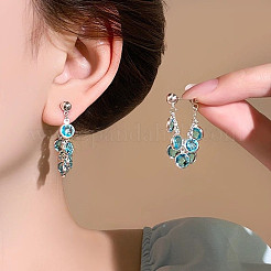 Alloy & Glass Dangle Stud Earrings&nbsp;WGA214A-01