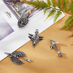 4Pcs 4 Style 304 Stainless Steel Big  Pendants&nbsp;STAS-DC0006-21