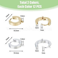 24Pcs 2 Colors 201 Stainless Steel Huggie Hoop Earrings Findings&nbsp;STAS-DC0015-46