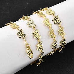 Brass Butterfly Link Chain Necklaces&nbsp;NJEW-M108-15G