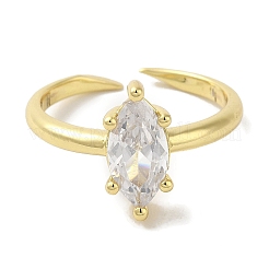 Rack Plating Brass Micro Pave Cubic Zirconia Adjustable Rings&nbsp;RJEW-H228-03G-02