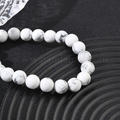 Natural Howlite Round Beaded Stretch Bracelets&nbsp;GG-CBA12F1-02A-10
