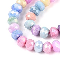 Anti-Tarnish Electroplate Rondelle Glass Beads Strands&nbsp;X-EGLA-T021-8mm-17-01