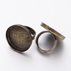 Antique Bronze Tone Adjustable Brass Ring Shanks&nbsp;X-KK-J057-AB