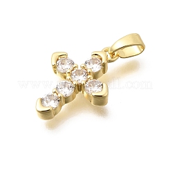 Brass Clear Cubic Zirconia Charms&nbsp;KK-B187-25G
