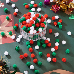 600Pcs 6 Colors Christmas Handmade DIY Doll Craft Pom Pom Yarn Pom Pom Balls&nbsp;AJEW-TA0003-34