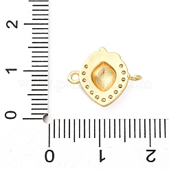 Brass Micro Pave Clear Cubic Zirconia Fruit Connector Charms&nbsp;KK-I276-15P-B02