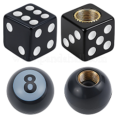 8Pcs 2 Styles No.8 Billiard Ball & Dice Acrylic Tire Valve Stem Caps&nbsp;FIND-SP0005-35