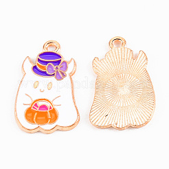 Light Gold Tone Alloy Enamel Pendants&nbsp;ENAM-T018-04