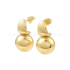 Brass Round Stud Earrings&nbsp;EJEW-F389-21G