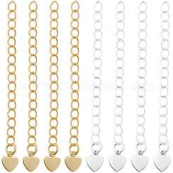 50Pcs 2 Colors Rack Plating Brass Curb Chain Extender&nbsp;KK-BBC0022-90
