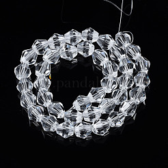 Transparent Faceted Glass Beads Strands&nbsp;GLAA-TAC0010-01A-01