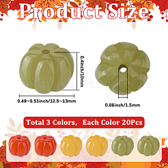 60Pcs 3 Colors Autumn Resin Vegetable Beads&nbsp;RESI-SP0001-48