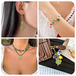 60Pcs 4 Styles Alloy Enamel Clover Pendants&nbsp;ENAM-TA0003-89
