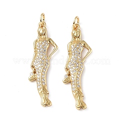 Brass Micro Pave Cubic Zirconia Pendants&nbsp;KK-E068-VF282