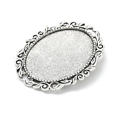 Vintage Tibetan Alloy Brooch Cabochon Bezel Settings&nbsp;PALLOY-O037-08AS