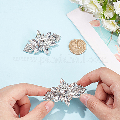 1Pc Flower Alloy with Glass Detachable Shoe Buckel Clips&nbsp;AJEW-AN0007-18