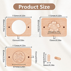 3 Styles Rose & Sakura Wooden Hand Press Moon Cake Maker&nbsp;WOOD-FG0001-43