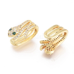 Brass Micro Pave Cubic Zirconia Cuff Earrings&nbsp;EJEW-G279-08G