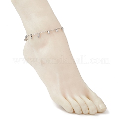 304 Stainless Steel Shell Shape Tassle Paperclip Chain Anklets&nbsp;AJEW-AN00752
