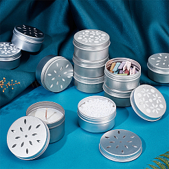 12Pcs 2 Styles Aluminium Shallow Round Candle Tins&nbsp;AJEW-PH0006-30