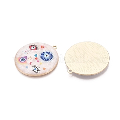 Printed Alloy Enamel Pendants&nbsp;ENAM-N071-12G