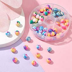 90Pcs 6 Colors Handmade Polymer Clay Beads&nbsp;CLAY-YW0001-80