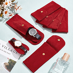 Rectangle Velvet Single Watch Storage Bag with Flip Cover&nbsp;ABAG-WH0038-59