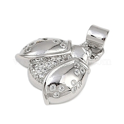 Brass Micro Pave Cubic Zirconia Pendants&nbsp;KK-A260-07C-P