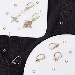 6Pcs Brass Cubic Zirconia Leverback Earring Findings&nbsp;KK-CN0002-11