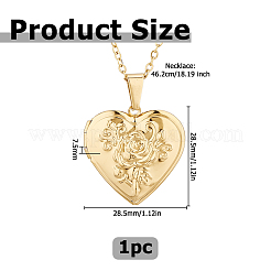 304 Stainless Steel Heart Locket Pendant Necklaces for Photo&nbsp;NJEW-WH0020-97D