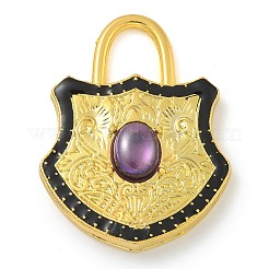 Rack Plating Brass Glass Pendants&nbsp;KK-G515-02B