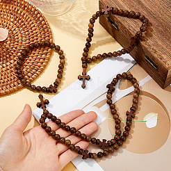 3Pcs Wood Bead Necklaces & Bracelets Sets&nbsp;HJEW-DC00130