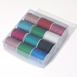 12 Rolls Polyester Sewing Metallic Thread&nbsp;OCOR-WH20074-07A