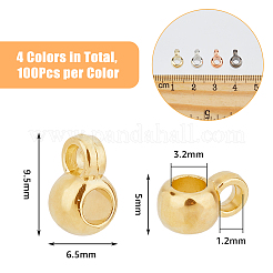 400Pcs 4 Colors CCB Plastic Tube Bails&nbsp;CCB-DC0001-08