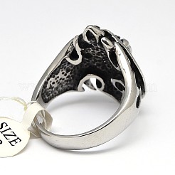 Personalized 304 Stainless Steel Skull Wide Band Rings for Men&nbsp;RJEW-F018-15