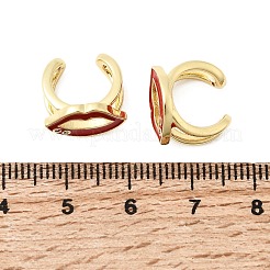 Lip Brass Micro Pave Clear Cubic Zirconia Cuff Earrings&nbsp;EJEW-C186-16G
