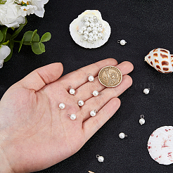 30Pcs Eco-Friendly Dyed Glass Pearl Round Charms&nbsp;PALLOY-FH00105