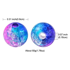 50G Transparent Crackle Acrylic Beads&nbsp;CACR-YW0001-01D